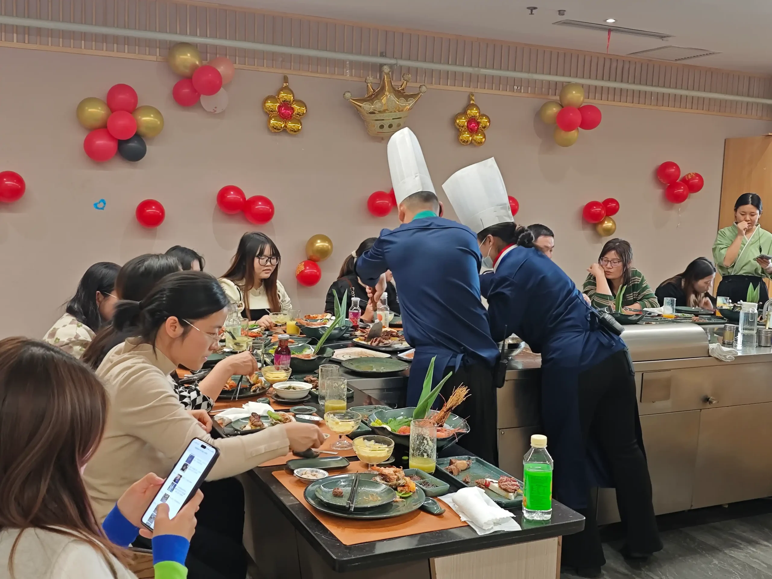 Employees gathered for a relaxed dinner event